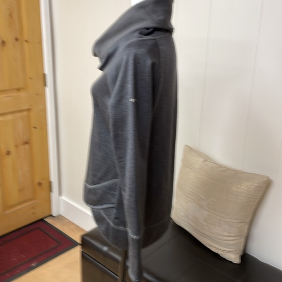 Ascend Tunic Pullover Hi-low Long Sleeve Thumb Hole Gray Fleece Mock - Picture 7 of 10